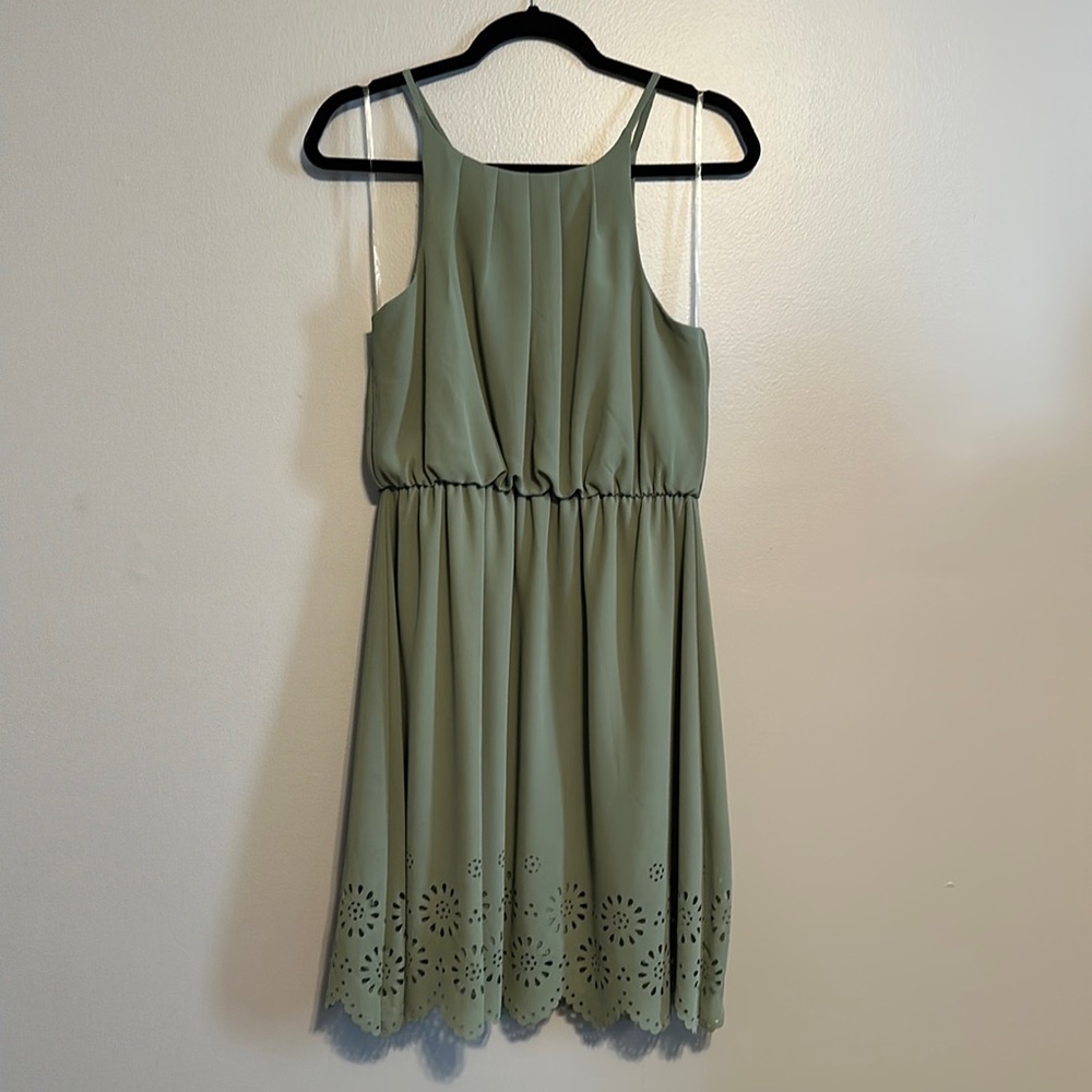 Francesca’s blue rain size medium green mini dress